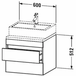 Duravit DuraStyle Waschtischunterbau 60 Cm, Mit 2 Schubkästen Für Konsolen