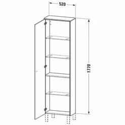 Duravit Brioso Hochschrank 52 X 24 X 177 Cm, Mit 1 Tür, Türanschlag Rechts, Griff Chrom