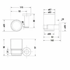 Duravit D-Code Glashalter, Glas Links -KEUCO Verkauf hersteller duravit code accessoires glashalter 10875530