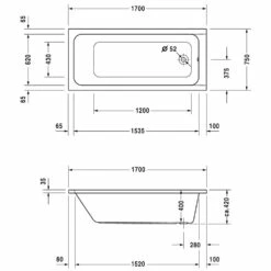 Duravit D-Code Rechteck-Badewanne 170 X 75 Cm -KEUCO Verkauf hersteller duravit code badewannen rechteck 170 708890