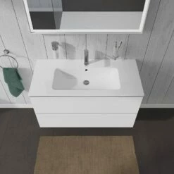 Duravit L-Cube Waschtischunterbau Wandhängend Mit 2 Auszügen, 102 X 48,1 Cm -KEUCO Verkauf hersteller duravit cube badmoebel waschtischunterschraenke waschtischunterbau 8596432