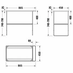 Duravit DuraSquare Metallkonsole, Bodenstehend 86,5 X 45,1 Cm -KEUCO Verkauf hersteller duravit durasquare zubehoer metallkonsole bodenstehend 3576170