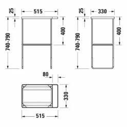 Duravit DuraSquare Metallkonsole, Bodenstehend 51,6 X 33,3 Cm -KEUCO Verkauf hersteller duravit durasquare zubehoer metallkonsole bodenstehend 9240492