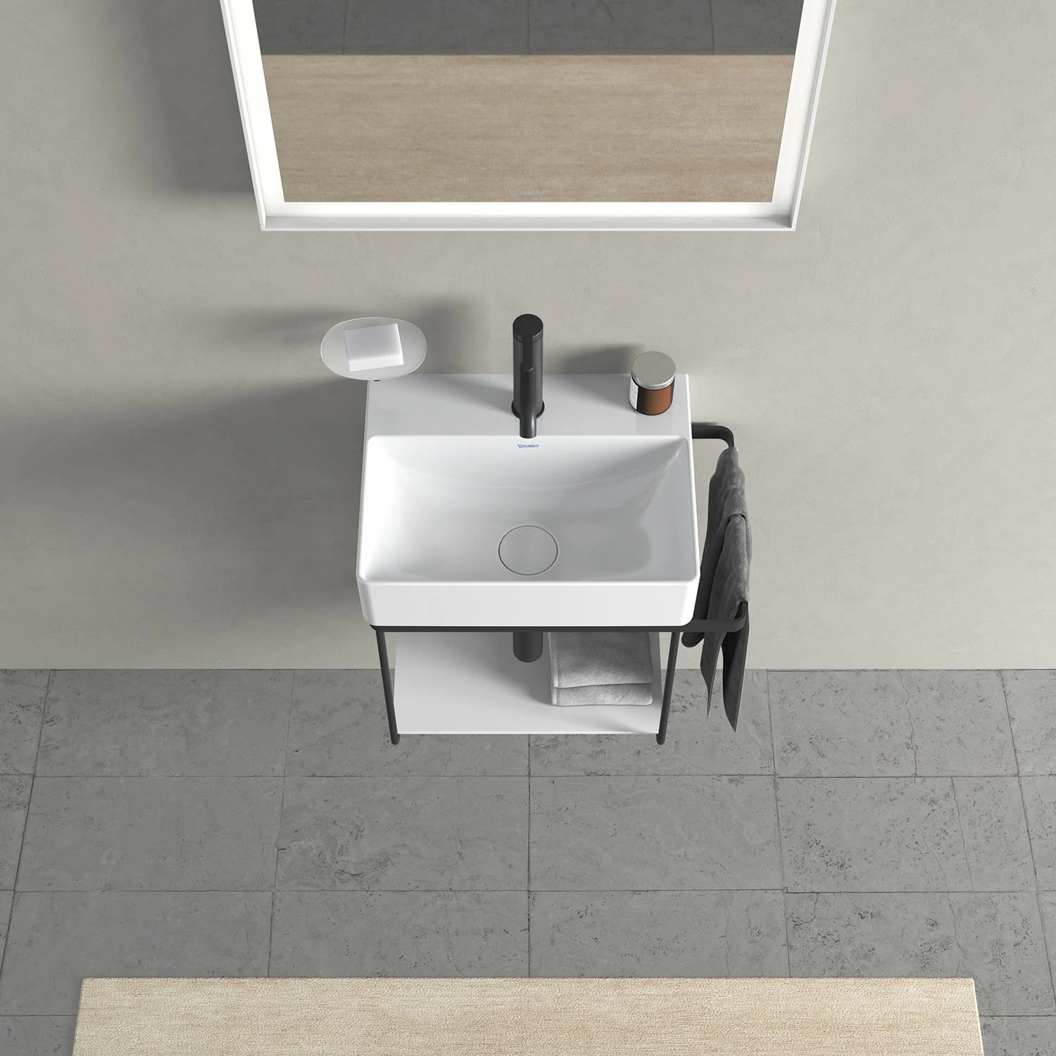 Duravit DuraSquare Metallkonsole, Wandhängend 51,6 X 33,3 Cm 2 Duravit DuraSquare Metallkonsole, Wandhängend 51,6 X 33,3 Cm – Bild 2