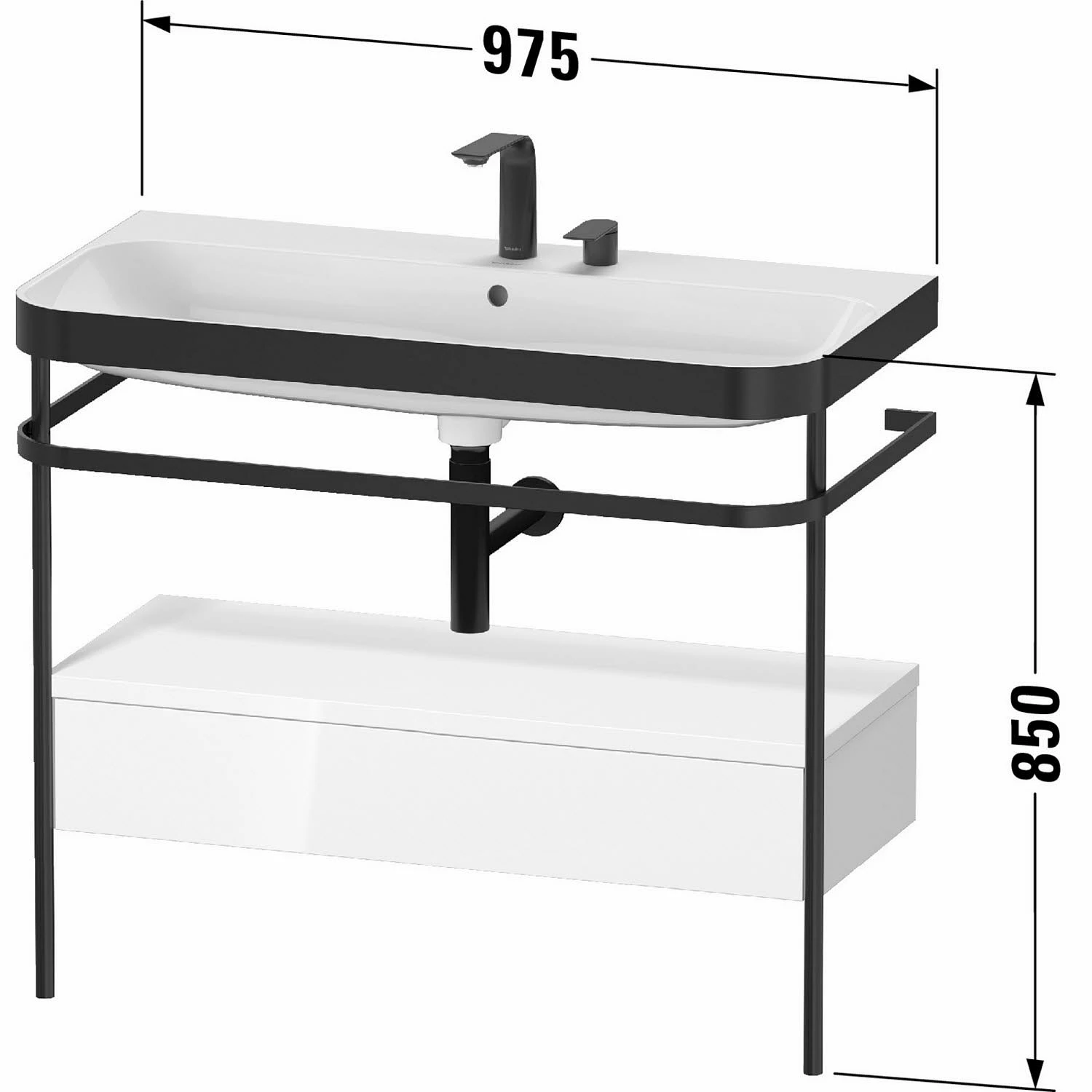Duravit Happy D.2 Plus C-bonded Waschtisch Mit 1 Hahnloch, 97,5 X 49 Cm, Mit 1 Schubkasten 1 Duravit Happy D.2 Plus C-bonded Waschtisch Mit 1 Hahnloch, 97,5 X 49 Cm, Mit 1 Schubkasten