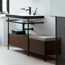 Duravit Happy D.2 Plus C-bonded Waschtisch Mit 1 Hahnloch, 160 X 49 Cm, Mit 2 Schubkästen Und Anbau Rechts
