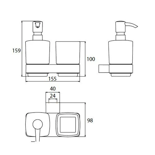 Emco Loft Glashalter Mit Seifenspender Und Mundglas 2 Emco Loft Glashalter Mit Seifenspender Und Mundglas – Bild 2