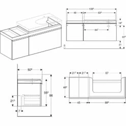 Geberit Citterio Waschtischunterschrank, Ablagefläche Links 133,4 Cm -KEUCO Verkauf hersteller geberit badkeramik citterio badmoebel waschtischunterschrank 2655571