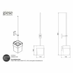 Giese Gifix 21. WC-Garnitur Mit Langem Stiel, Mit 2 Wandbefestigungen -KEUCO Verkauf hersteller giese gifix 21 wc garnitur 12323722