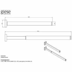 Giese Handtuchhalter 40 Cm, Ausziehbar
