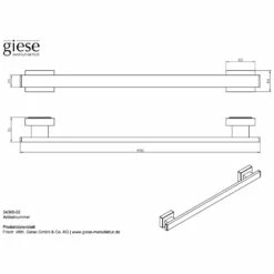 Giese Magnethalter Badetuchhalter 49,7 Cm Mit Magnetbefestigung