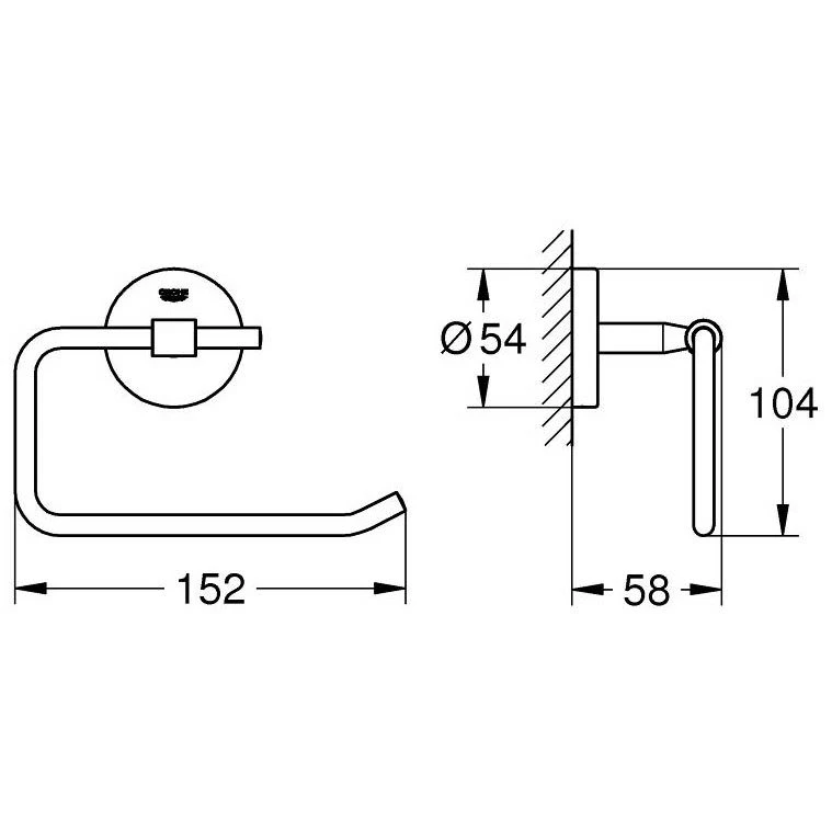 GROHE BauCosmopolitan WC-Papierhalter 2 GROHE BauCosmopolitan WC-Papierhalter – Bild 2