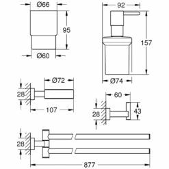 GROHE Essentials Cube Bad-Set 4 In 1