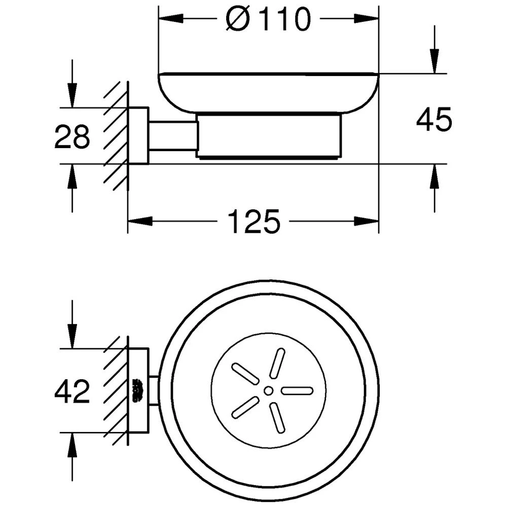 GROHE Essentials Cube Seifenschale Mit Halter 1 GROHE Essentials Cube Seifenschale Mit Halter