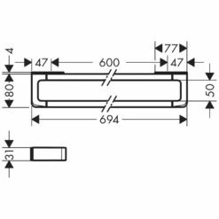 AXOR Universal Reling / Badetuchhalter 60 Cm