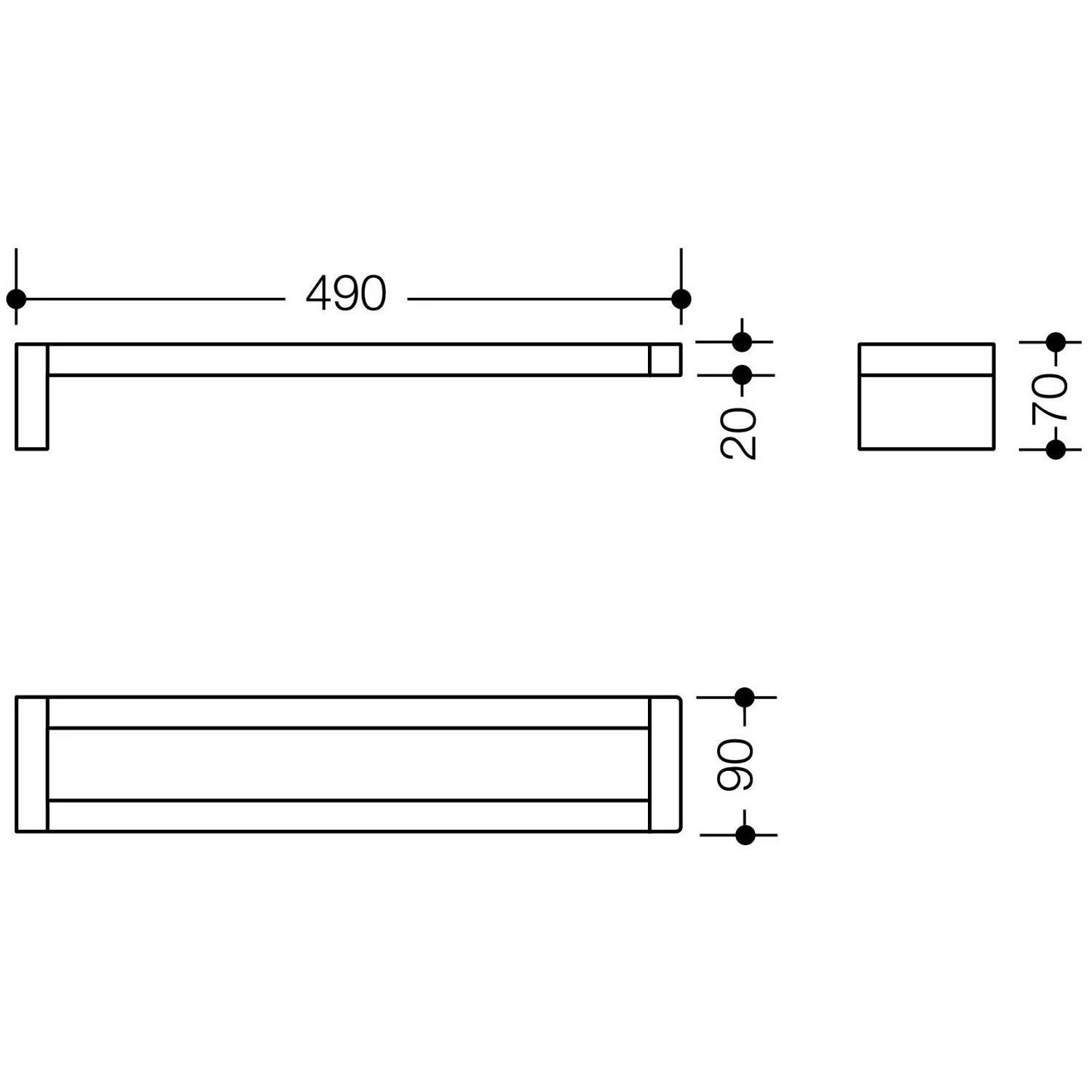 HEWI System 100 Handtuchhalter 49 Cm 2 HEWI System 100 Handtuchhalter 49 Cm – Bild 2