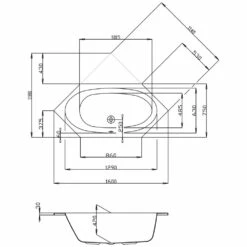 Hoesch Armada Sechseck-Badewanne 160 X 75 Cm