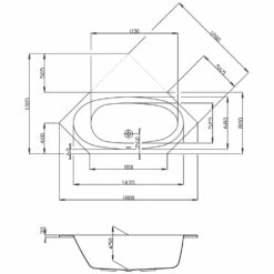 Hoesch Armada Sechseck-Badewanne 180 X 80 Cm
