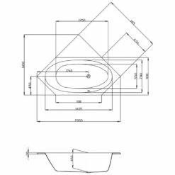 Hoesch Armada Sechseck-Badewanne 200 X 90 Cm Überlauf Rechts