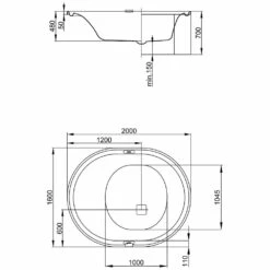 Hoesch Ergo+ Badewanne 200 X 160 Cm Freistehend Mit Außenverkleidung -KEUCO Verkauf hersteller hoesch badewannen whirlpools freistehende ergo 1405343