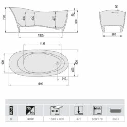 Hoesch Namur Lounge Oval-Badewanne 180 X 80 Cm Freistehend -KEUCO Verkauf hersteller hoesch badewannen whirlpools freistehende namur 1402616