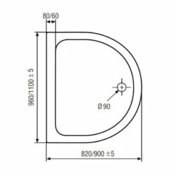 HSK Halbkreis Acryl-Duschwanne Super-flach 110 X 90 Cm Mit AntiSlip