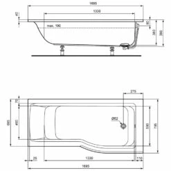 Ideal Standard Connect Air Raumspar-Badewanne 170 X 80 Cm Rechts