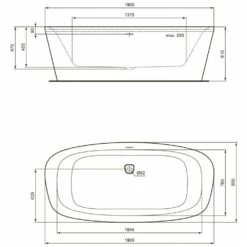 Ideal Standard Dea Freistehende Körperform-Badewanne 190 X 90 Cm -KEUCO Verkauf hersteller ideal standard badewannen premium freistehende 1403614