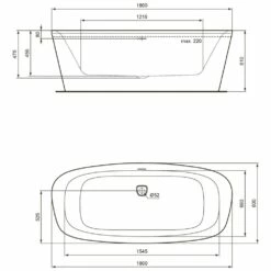 Ideal Standard Dea Freistehende Körperform-Badewanne 180 X 80 Cm -KEUCO Verkauf hersteller ideal standard badewannen premium koerperform 1403613