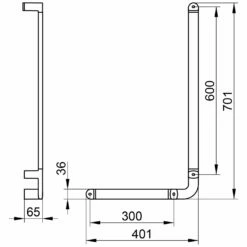 Keuco Elegance Winkelgriff 90° Links 30 X 60 Cm