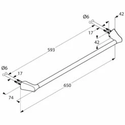 Kludi AMBA Badetuchhalter 65 Cm