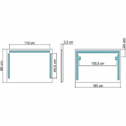 Koh-I-Noor Spiegel 180 X 80 Cm Mit Ober- Und Seitenbeleuchtung LED