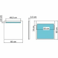 Koh-I-Noor Spiegel 60 X 60 Cm Mit LED-Oberbeleuchtung