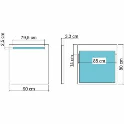 Koh-I-Noor Spiegel 90 X 80 Cm Mit LED-Oberbeleuchtung