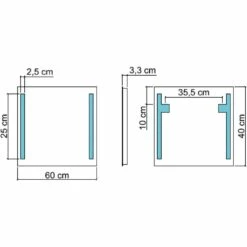 Koh-I-Noor Spiegel 60 X 40 Cm Mit Seitlicher LED-Beleuchtung