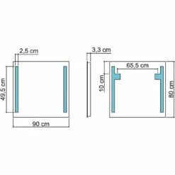 Koh-I-Noor Spiegel 90 X 80 Cm Mit Seitlicher LED-Beleuchtung