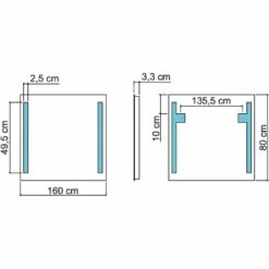 Koh-I-Noor Spiegel 160 X 80 Cm Mit Seitlicher LED-Beleuchtung