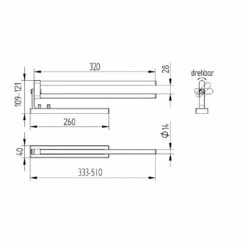 Kronenbach Handtuchhalter 32 Cm Zweiarmig, Verstellbar