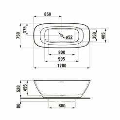 LAUFEN INO Freistehende Ovalbadewanne 170 X 75 Cm -KEUCO Verkauf hersteller laufen ino badewannen freistehende ovalbadewanne 1404533