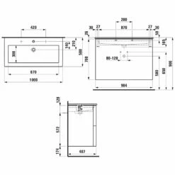 LAUFEN Kartell Waschtischkombination 100 Cm Mit 2 Hahnlöchern