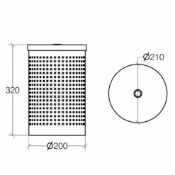 Living Papierkorb Gelocht, Mit Deckel, 10 L