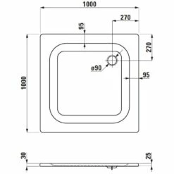 Steel Plan Stahl-Duschwanne Superflach 100 X 100 X 2,5 Cm