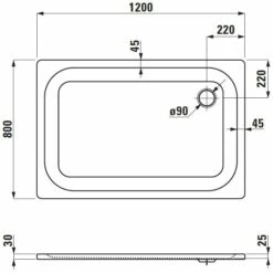 Steel Plan Stahl-Duschwanne Superflach 120 X 80 X 2,5 Cm -KEUCO Verkauf hersteller megabad sortiment duschwannen steel plan 916791
