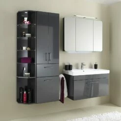 Pelipal Pineo Anschlussregal 29 X 30,7 X 168 Cm, Mit LED Beleuchtung, Anschlag Links