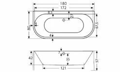 Polypex Calina Halbfreistehende Badewanne -KEUCO Verkauf hersteller polypex badewannen freistehende calina halbfreistehende 3713180