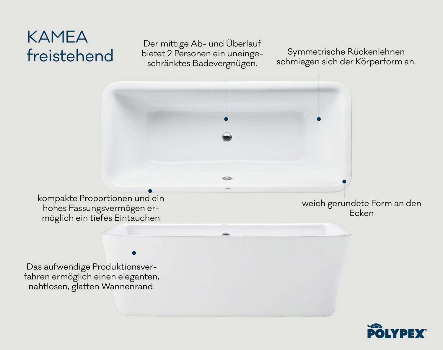 Polypex Kamea Freistehende-Badewanne 2 Polypex Kamea Freistehende-Badewanne – Bild 2