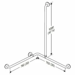 Pressalit Haltegriff Eckhandlauf-Kombination 76,2 X 76,2 X 109 Cm -KEUCO Verkauf hersteller pressalit care carecompletion handgriffe eckhandlauf 938983