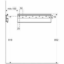 Pressalit PLUS Wandschiene 60 Cm Waagerechte Montage