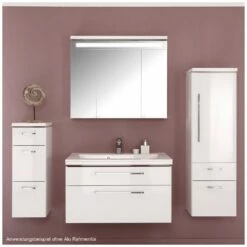 Puris Cool Line Mittelschrank 30 X 30 X 132 Cm Mit 1 Auszug, 1 Schubkasten Und 1 Alu Rahmentür, Anschlag Rechts, Griff 295