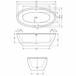 Repabad Ferrara F Badewanne Freistehend 190 X 95 Cm -KEUCO Verkauf hersteller repabad badewannen freistehende ferrara 190 1410020